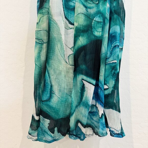 NWT Villa Fresca Malia Micro Pleated Maxi Dress Chiffon Cover Up Vacation New 6 - Picture 9 of 10